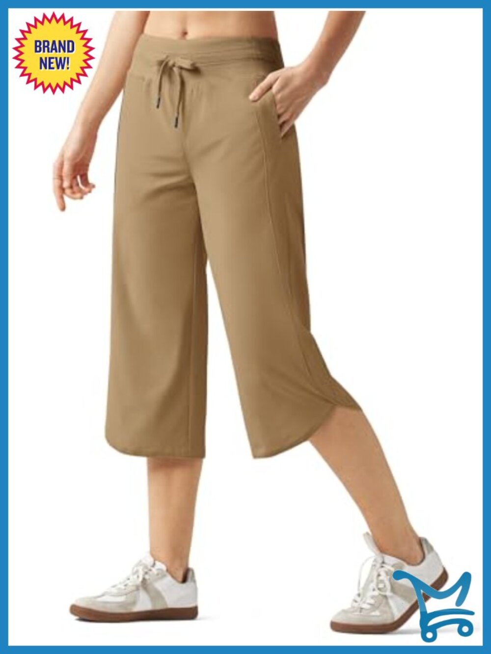 Quick Dry Wide Leg Capri Hiking Pants Lightweight Athletic Cropped